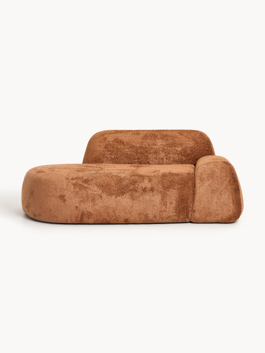 Lux Wolke Teddy Bouclé Couch with Chaise Longue (2-Seater)