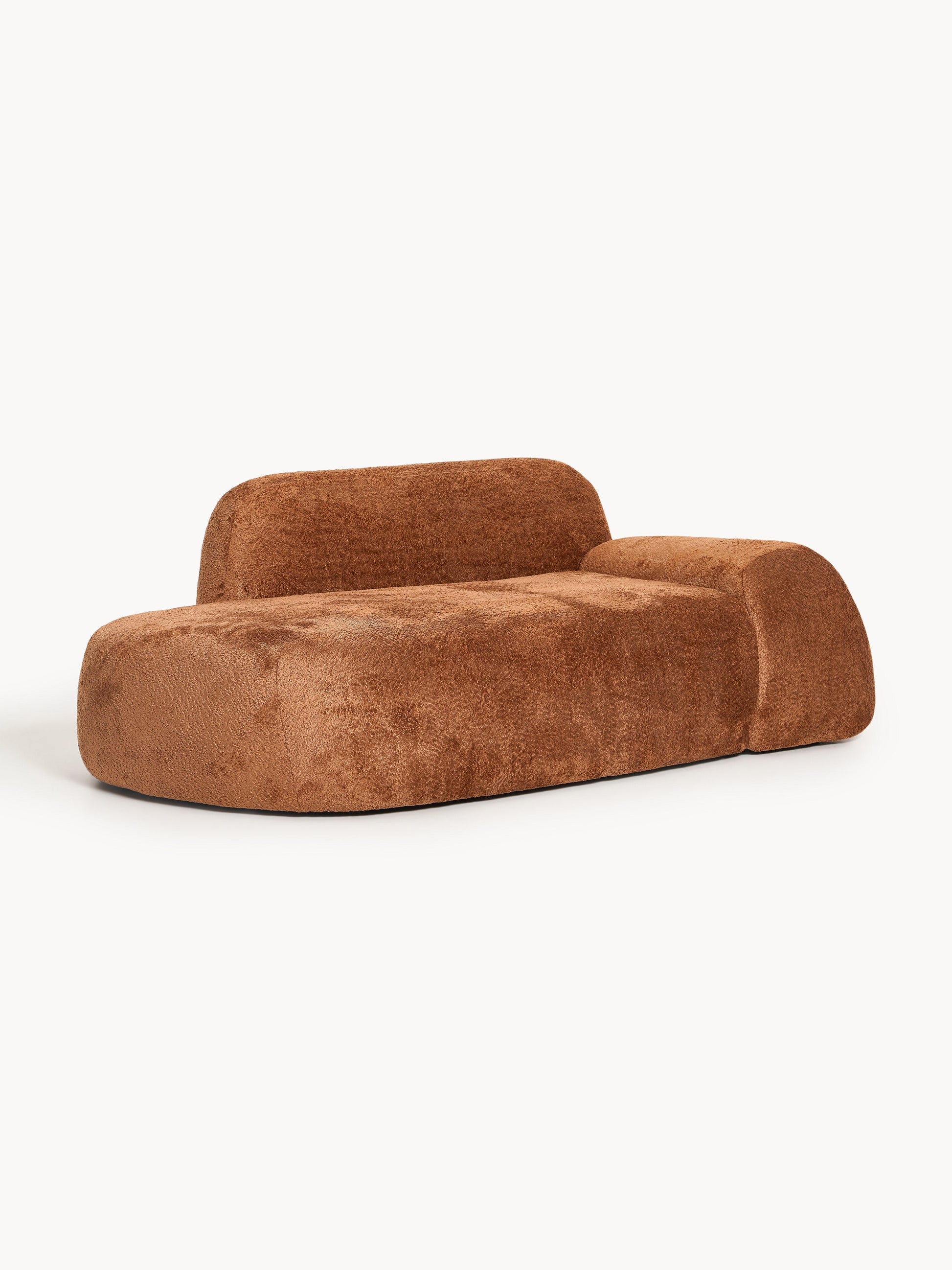 Lux Wolke Teddy Bouclé Couch with Chaise Longue (2-Seater)
