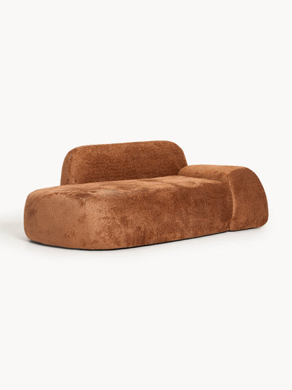 Lux Wolke Teddy Bouclé Couch with Chaise Longue (2-Seater)