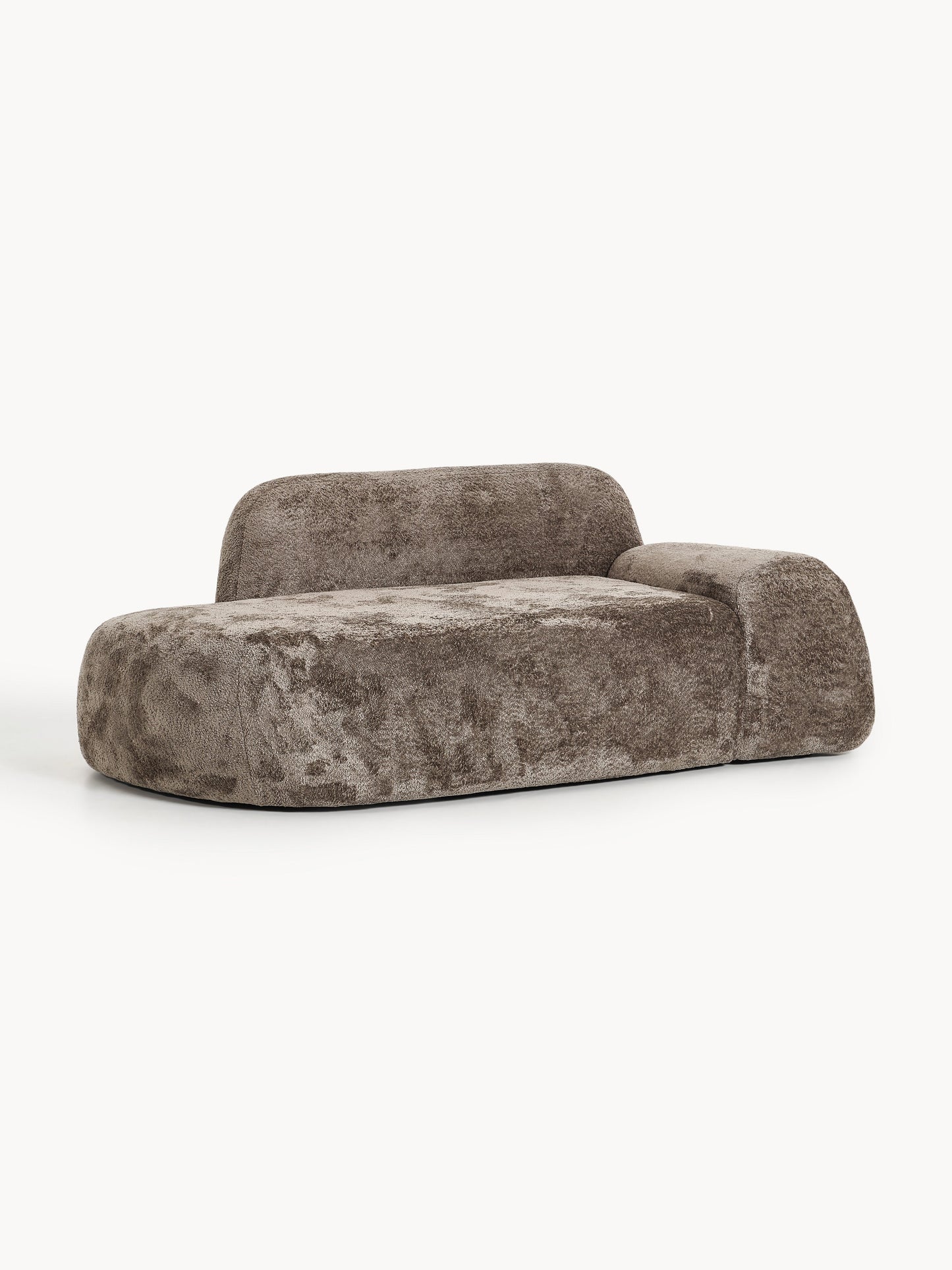 Lux Wolke Teddy Bouclé Couch with Chaise Longue (2-Seater)