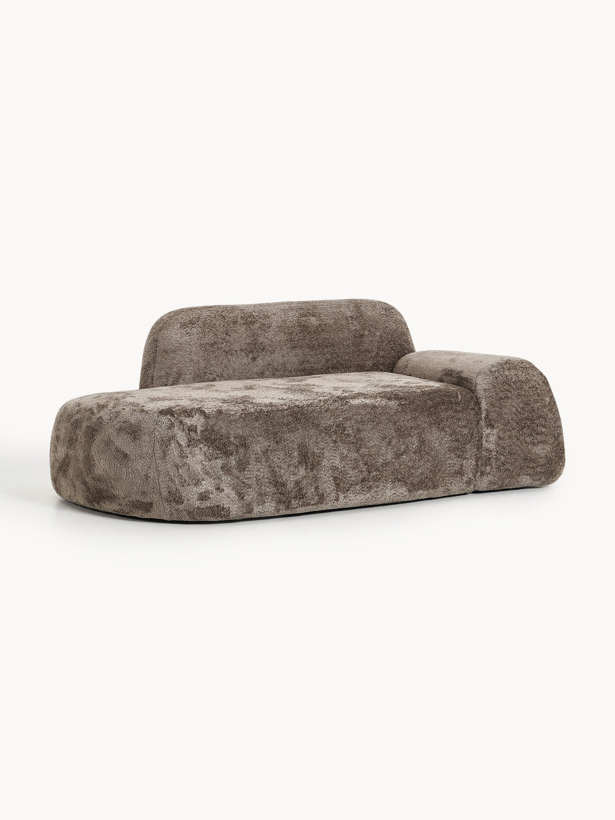 Lux Wolke Teddy Bouclé Couch with Chaise Longue (2-Seater)