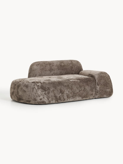 Lux Wolke Teddy Bouclé Couch with Chaise Longue (2-Seater)