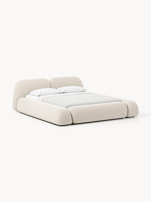 Lux Wolke Upholstered Bouclé Bed with Storage