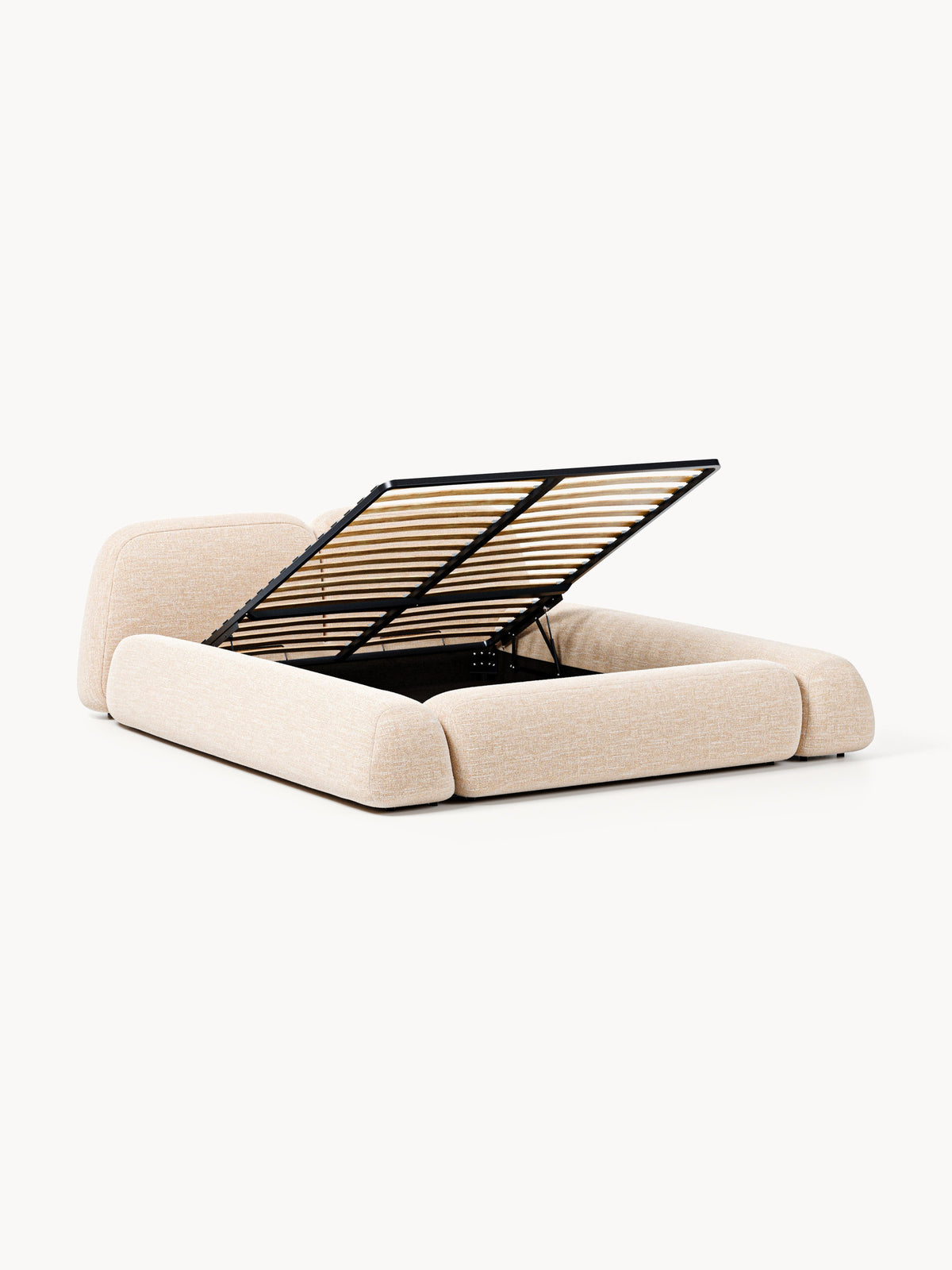 Lux Wolke Upholstered Bouclé Bed with Storage
