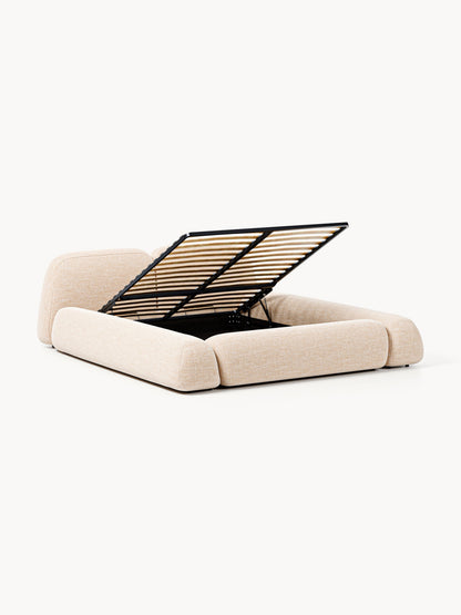 Lux Wolke Upholstered Bouclé Bed with Storage