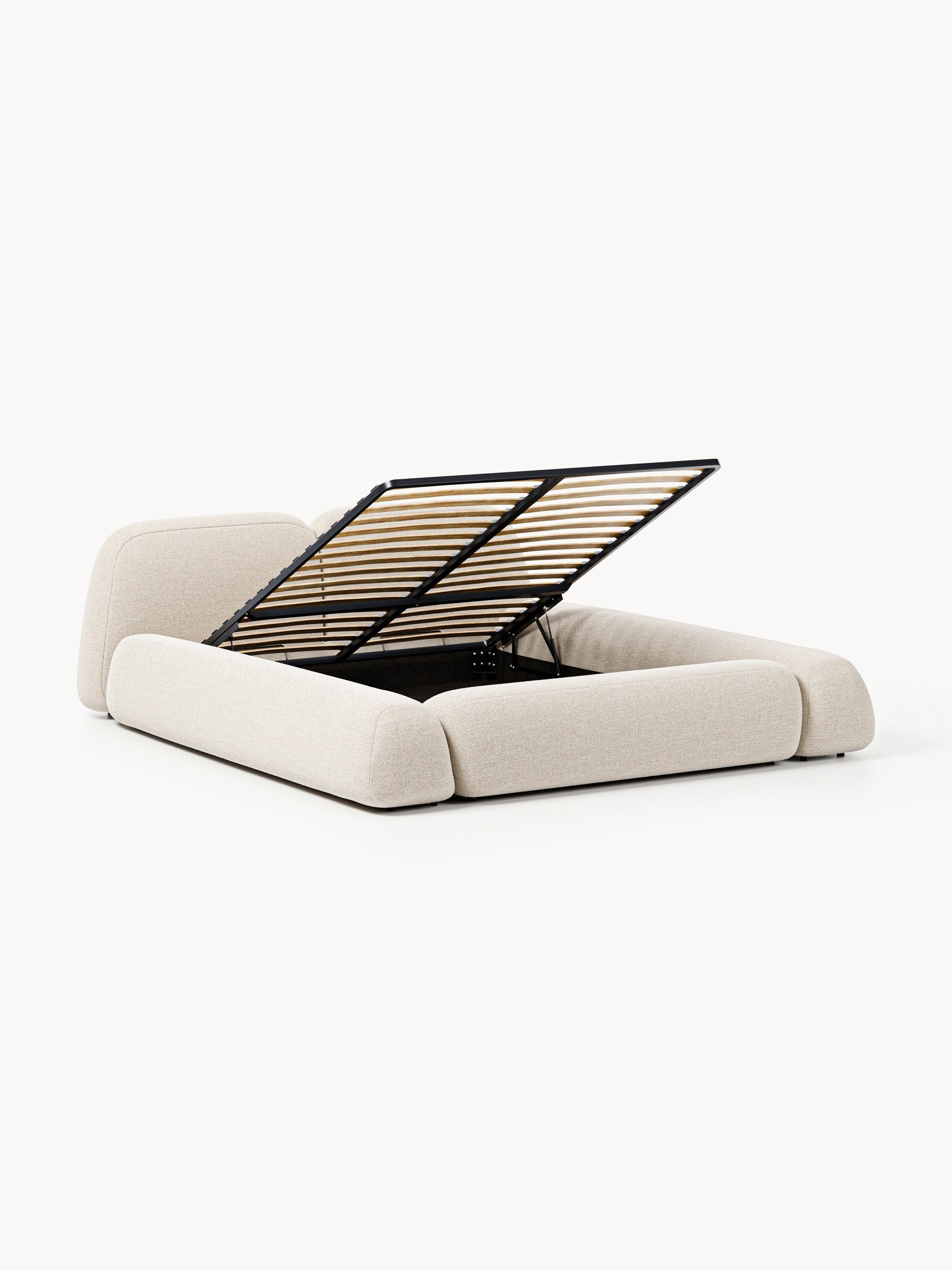 Lux Wolke Upholstered Bouclé Bed with Storage