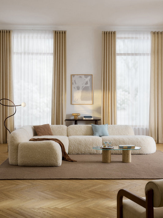 Lux Wolke XL Modular Teddy Corner Couch with Chaise Longue
