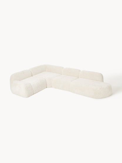 Lux Wolke XL Modular Teddy Corner Couch with Chaise Longue
